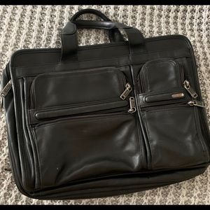 TUMI Expandable Leather Briefcase